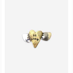 Be Brave Heart with Wings Pin