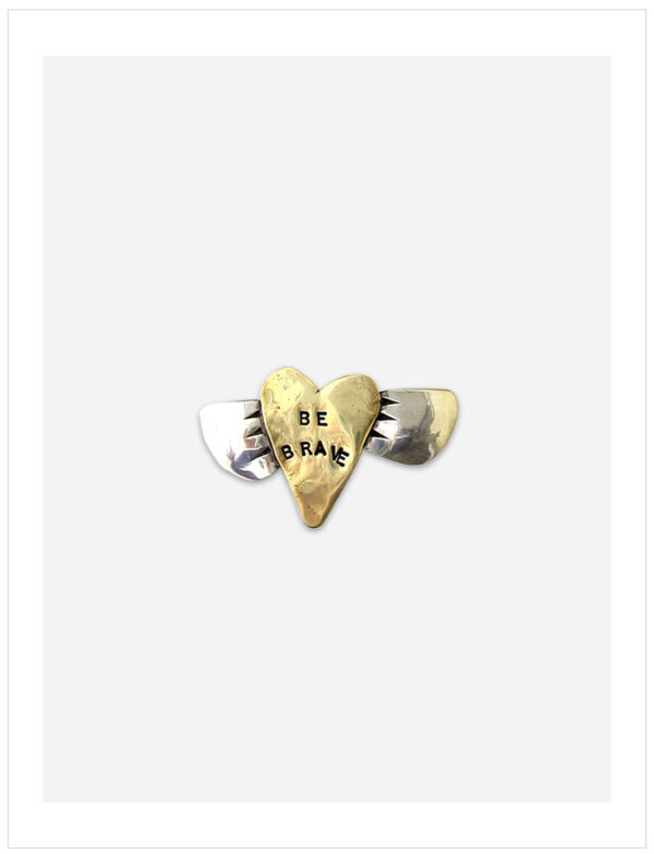 Be Brave Heart with Wings Pin
