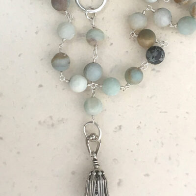 Agate & Sterling Bell Necklace