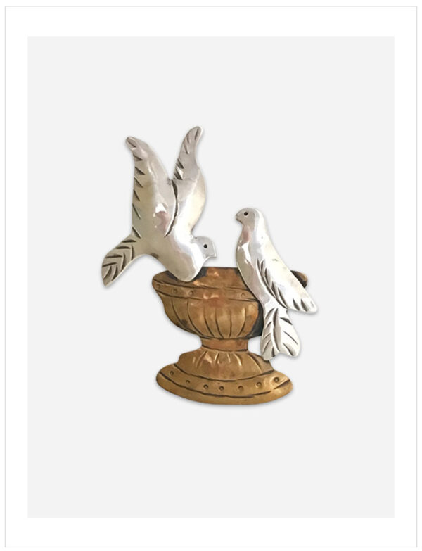 Two Birds Visiting Pin
