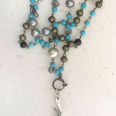 Sterling Claw & Bead Necklace